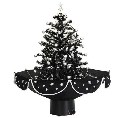 Fraser Hill Farm 29" Snowy Black Tree with Star Topper and Black Skirt