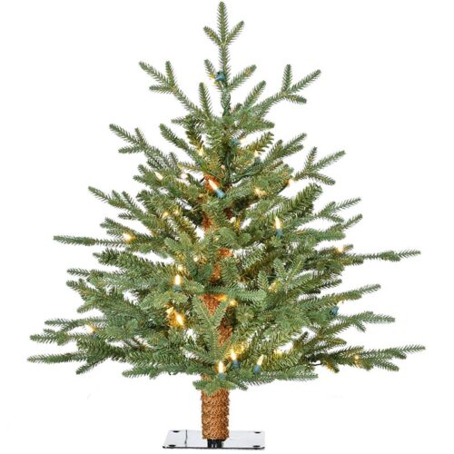 Fraser Hill Farm 2' Green Alpine Christmas Tree - Warm White LED Lights