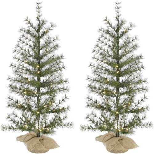 Fraser Hill Farm 3' Farmhouse Fir Christmas Tree Set - Warm White LED Lights