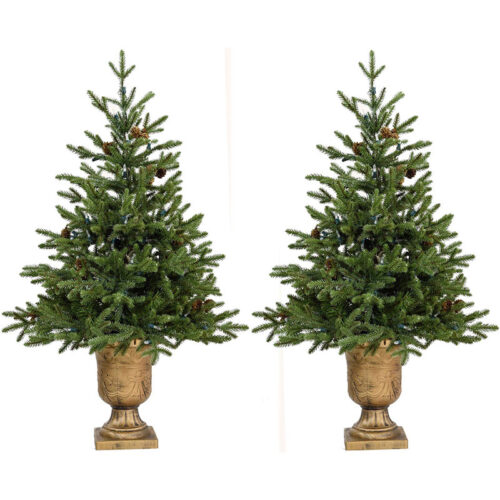 Fraser Hill Farm 3' Potted Noble Fir Christmas Tree Set - No Lights