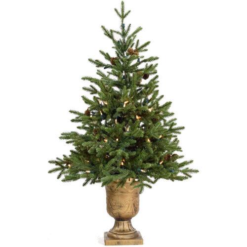 Fraser Hill Farm 3' Potted Noble Fir Christmas Tree - Clear LED Lights