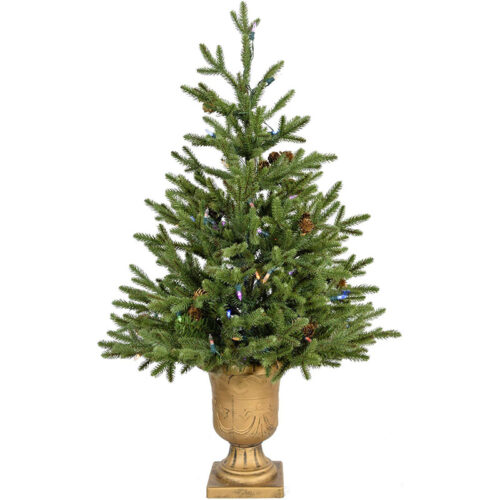 Fraser Hill Farm 3' Potted Noble Fir Christmas Tree - Multi-colored LED Lights
