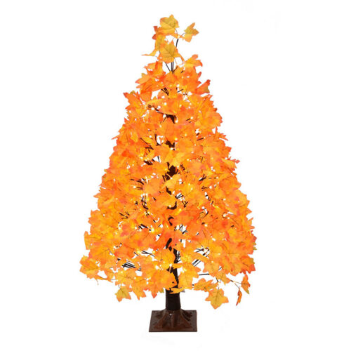 Fraser Hill Farm 4.5' Maple Leaf Harvest Christmas Tree - Warm White LED Lights