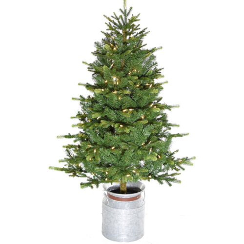 Fraser Hill Farm 4.5' Potted Christmas Tree - Warm White LED Lights
