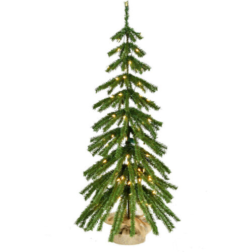 Fraser Hill Farm 4' Downswept Farmhouse Fir Christmas Tree - Warm White LED Lights