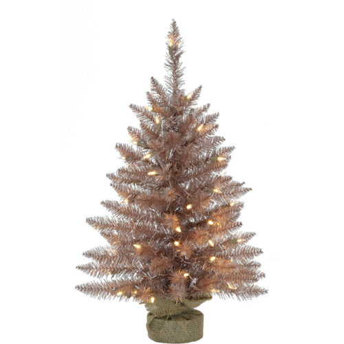 Fraser Hill Farm 4' Festive Tinsel Christmas Tree - Warm White LED Lights
