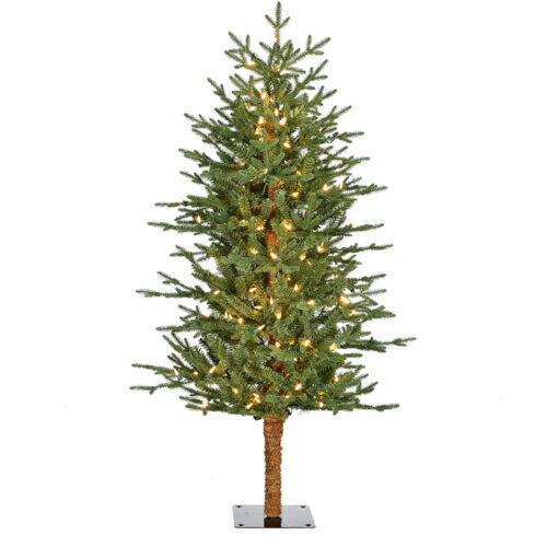 Fraser Hill Farm 4' Green Alpine Christmas Tree - Warm White LED Lights