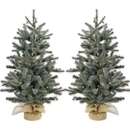 Fraser Hill Farm 4' Heritage Pine Christmas Tree Set - Clear LED Lights