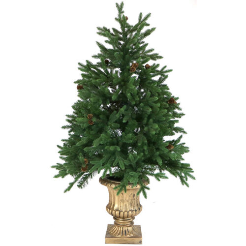 Fraser Hill Farm 4' Potted Noble Fir Christmas Tree - Multi-colored LED Lights
