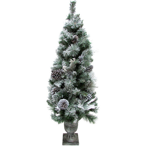 Fraser Hill Farm 4' Potted Mixed Pine Snowy Christmas Tree