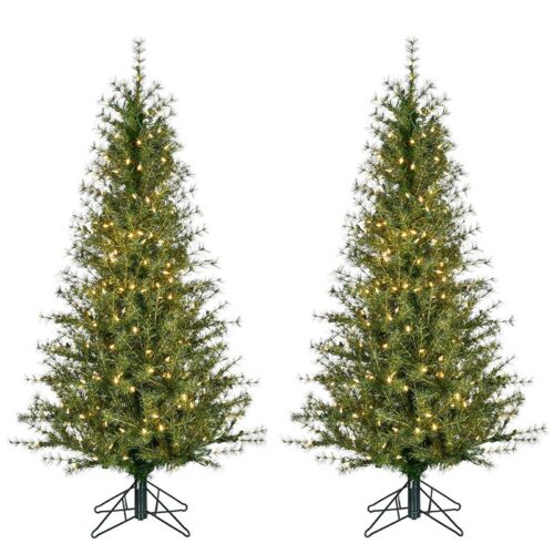Fraser Hill Farm 5' Farmhouse Fir Christmas Tree Set - Warm White LED Lights