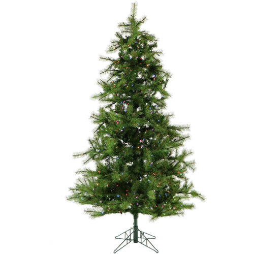 Fraser Hill Farm Green 6.5' Southern Peace Pine Christmas Tree - 8F Multi-colored LED Light, EZ Connect, Remote