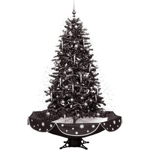 Fraser Hill Farm 6' Black and Silver Snowy Tree