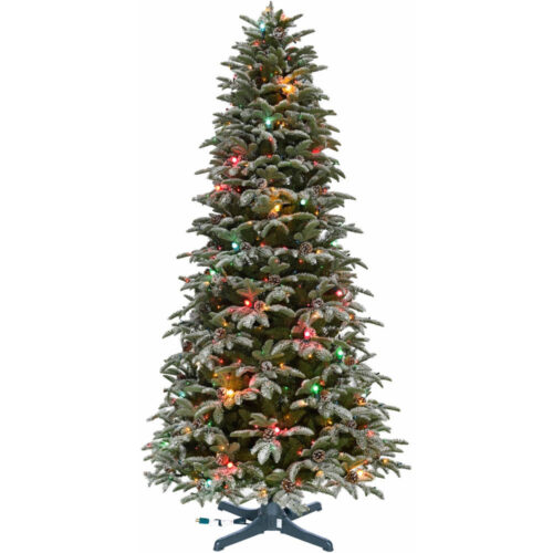 Fraser Hill Farm 7.5 Eagle Rock Tree with Lights and Rotating Stand 2 (2)