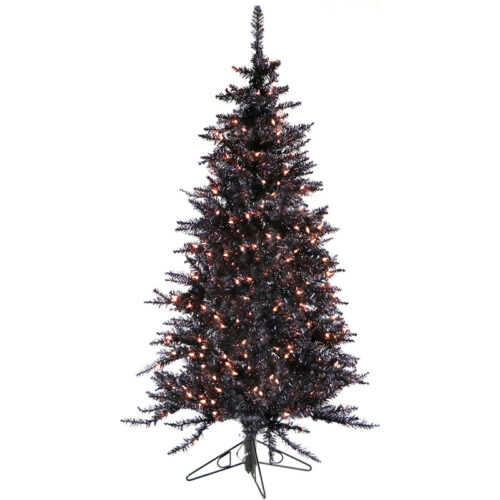 Fraser Hill Farm Black 5' Festive Christmas Tree - Clear Lights