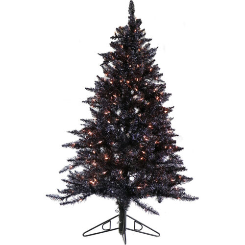 Fraser Hill Farm Black 7' Festive Christmas Tree - Clear Lights