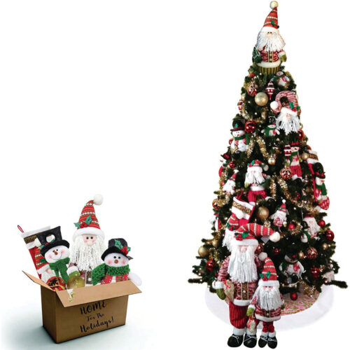 Fraser Hill Farm Carmel Pine Tree and Traditional Ornament Set