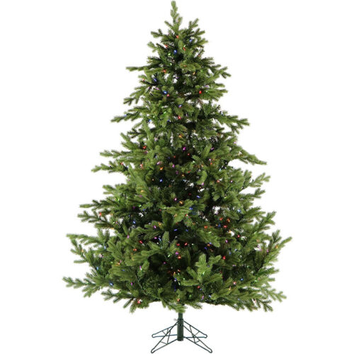 Fraser Hill Farm Green 10' Foxtail Pine Christmas Tree - 8F Multi-colored LED Lights, EZ Connect