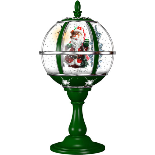 Fraser Hill Farm Green 23" Tabletop Snowy Santa Globe