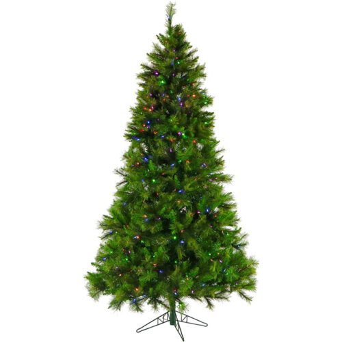 Fraser Hill Farm Green 7.5' Canyon Pine Tree with 8F Multi LED, EZ Connect & Remote