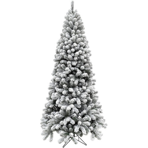 Fraser Hill Farm Snowy 12' Alaskan Flocked Christmas Tree without Lights