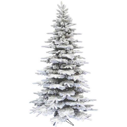 Fraser Hill Farm Snowy 12' Pine Valley Snow Flocked Christmas Tree - No Lights