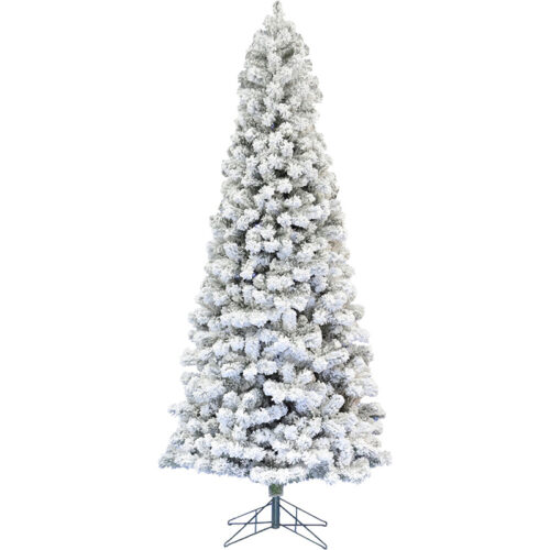 Fraser Hill Farm Snowy 9' Hillside Slim Snow Tree - No Lights