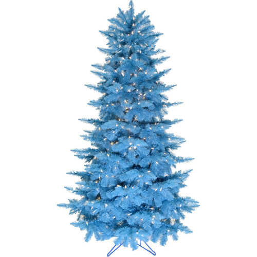 Fraser Hill Farm Turquoise 6.5' PVC Festive Tree - LED Lights, EZ Connect