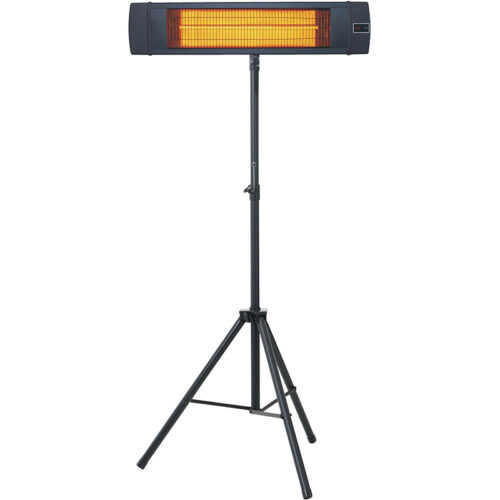 Hanover 34.6" Black Electric Carbon Lamp with Remote Control and Tripod Stand