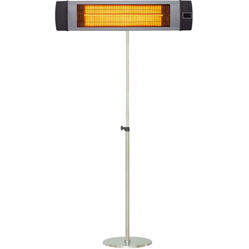 Hanover 34.6" Silver Electric Carbon Lamp with Remote Control and Pole Stand