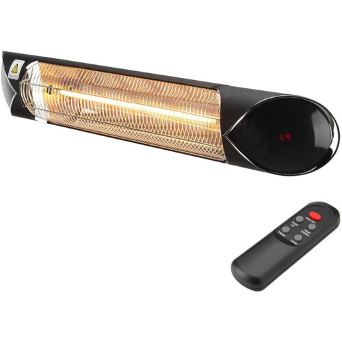 Hanover 35.4" Black Carbon Lamp with Remote Control and Ceiling/Wall Mount