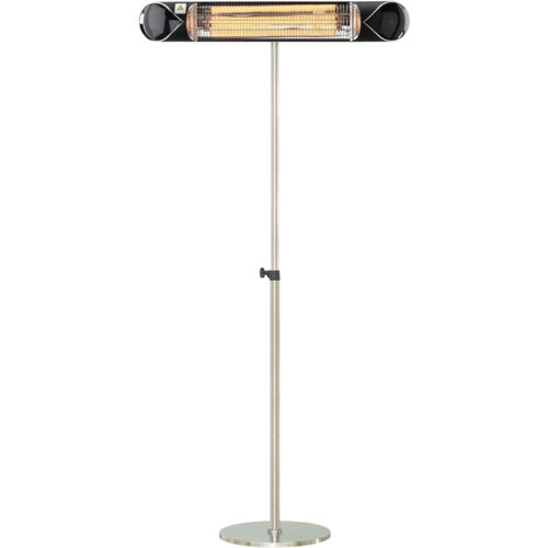 Hanover 35.4" Black Carbon Lamp with Remote Control and Pole Stand