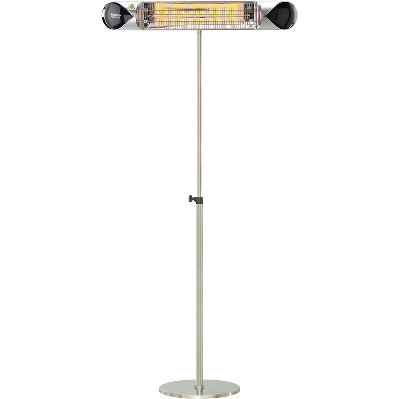 Hanover 35.4" Silver Carbon Lamp with Remote Control and Pole Stand