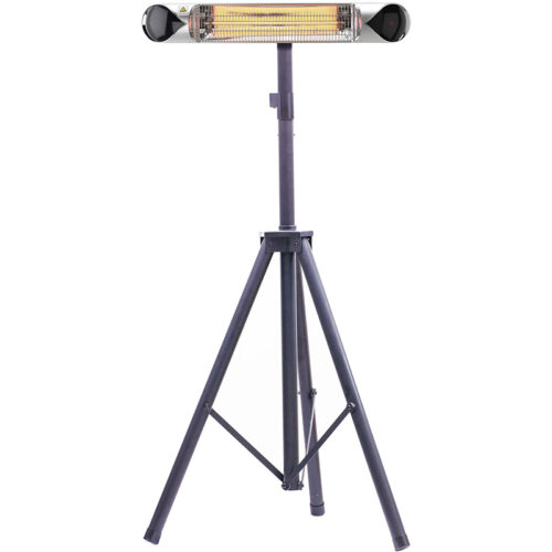 Hanover 35.4" Silver Carbon Lamp with Remote Control and Tripod Stand