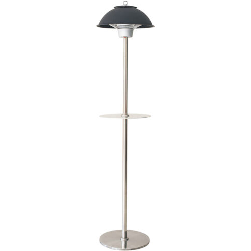 Hanover 6.8" Black Electric Infrared Carbon Stand Lamp with Two Heat Levels