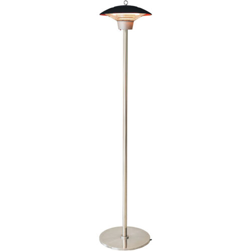 Hanover 6.8" Black Electric Infrared Halogen Stand Lamp with Two Heat Levels