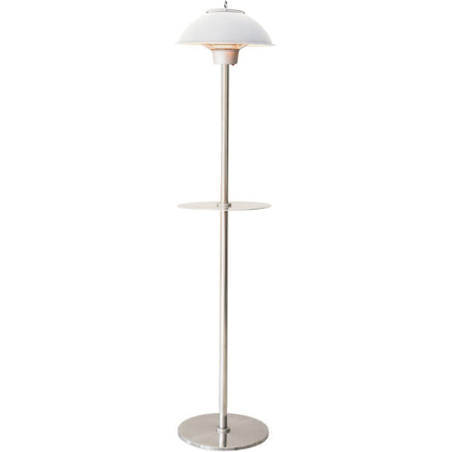 Hanover 6.8" Silver Electric Infrared Carbon Stand Lamp with Two Heat Levels