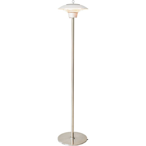 Hanover 6.8" Silver Electric Infrared Halogen Stand Lamp with Two Heat Levels