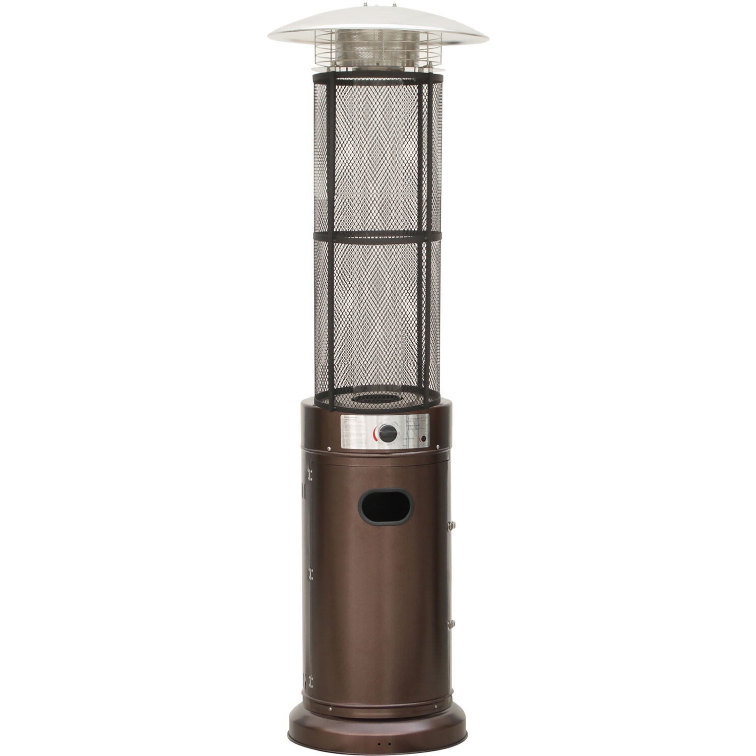 Hanover 6' Tall 34,000 BTU Cylinder Flame Glass Propane Patio Heater