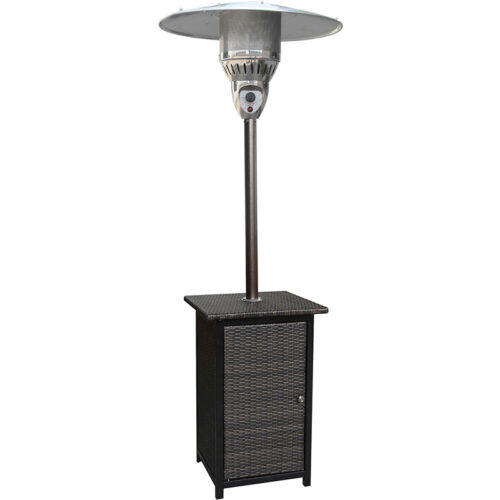 Hanover 7ft Tall 41,000 BTU Stainless Steel Square Wicker Propane Patio Heater