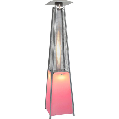 Hanover 7ft Tall, 42,000 BTU LED Color Changing Pyramid Flame Glass Propane Patio Heater