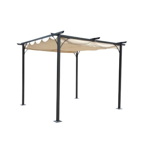Retractable Roman Shade Pergola Canopy