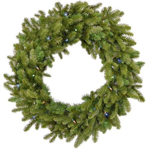 Christmas Time 36" Greenland Pine Christmas Wreath - Multi-colored LED Lights
