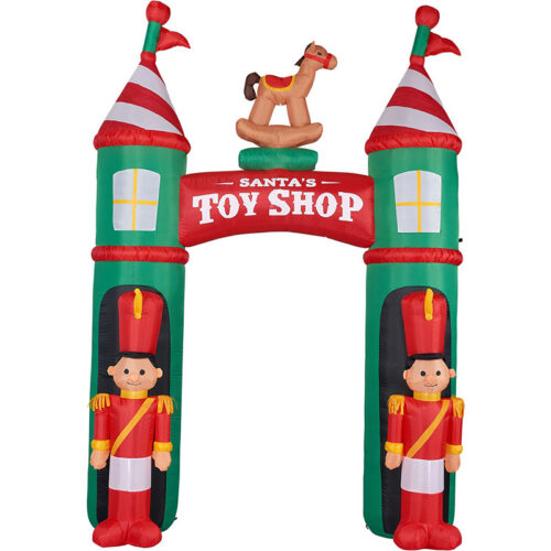 Fraser Hill Farm 10' Inflatable Nutcracker Arch with White LED Lights