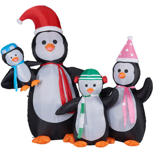 Fraser Hill Farm 10' Inflatable Penguin Family - LED Lights