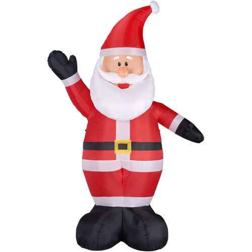 Fraser Hill Farm 12' Inflatable Santa with White LED Lights