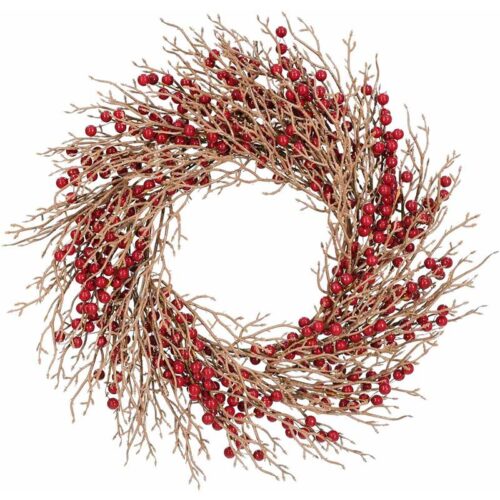 Fraser Hill Farm 24" Red Berry Christmas Wreath without Lights