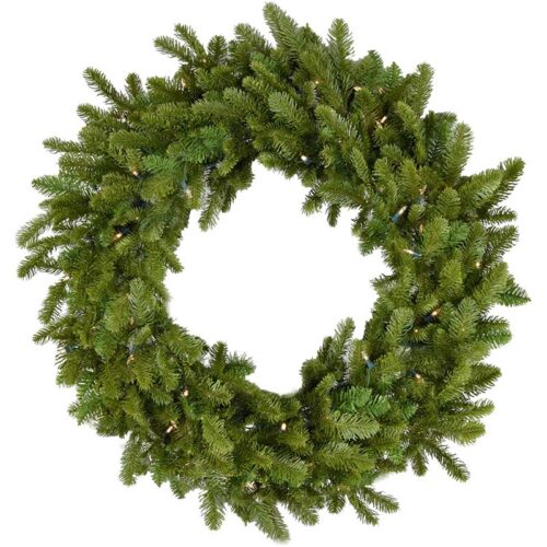Fraser Hill Farm 36" Grandland Christmas Wreath with Clear LED Lights