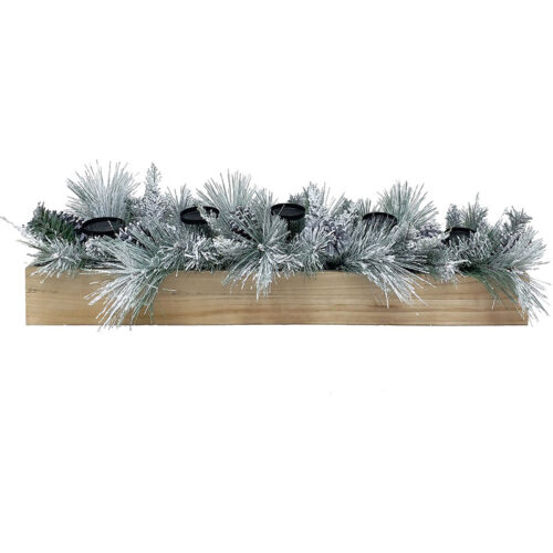 Fraser Hill Farm 42" Christmas Flocked Mixed Pine Candle Holder