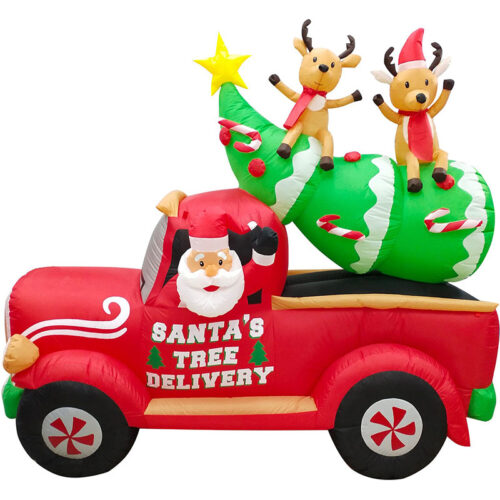 Fraser Hill Farm 8' Inflatable Christmas Pickup Truck with White LED Lights